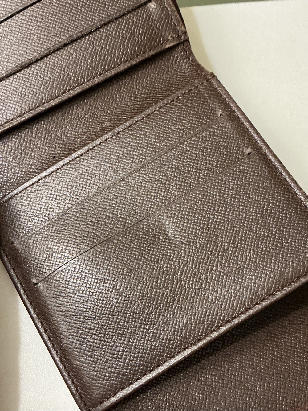 Louis Vuitton Authentic Ebene Brown Tan Damier Compact Wallet with Snap with COA - Picture 5 of 12